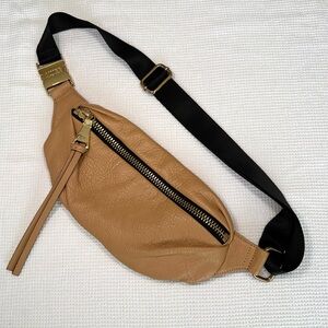 Aimee Kestenberg Tan Genuine Leather Crossbody Bag Fannie Pack Minimalist Luxury